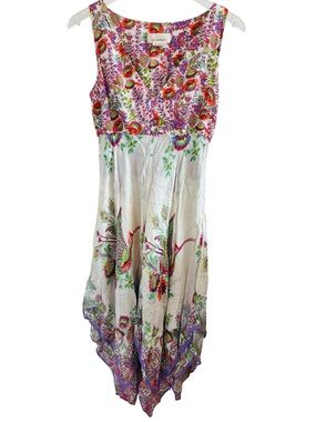 Anthropologie Maxi Dress with Purple & Multicolor Floral Print